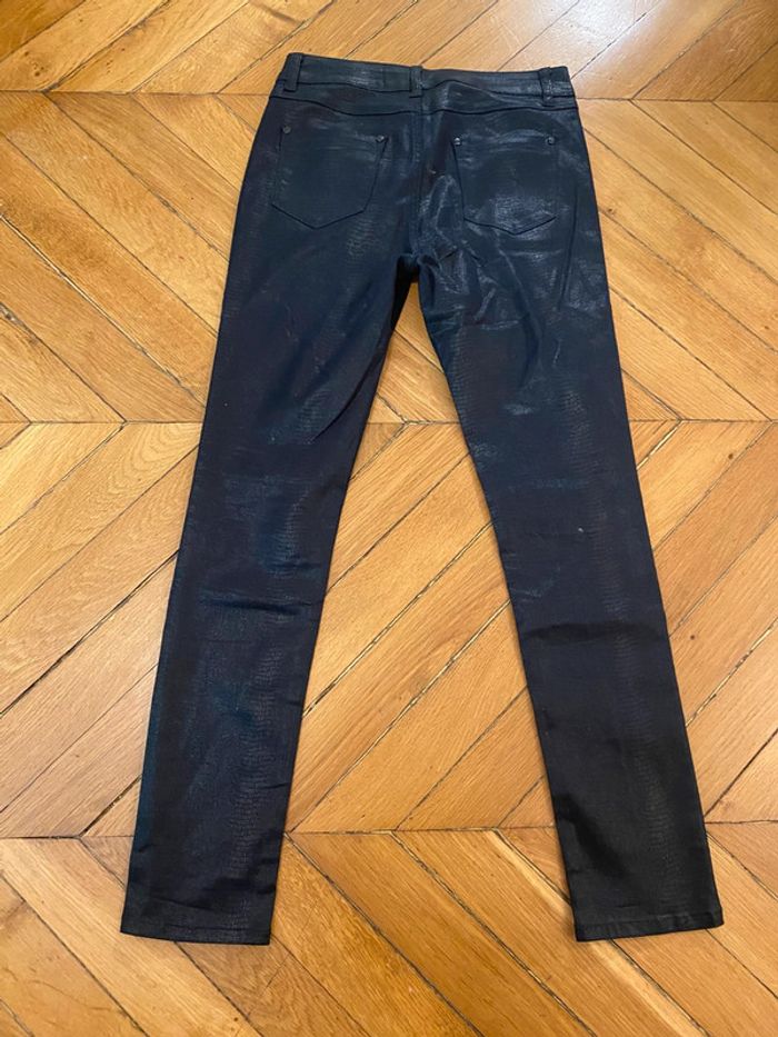 Jean femme taille haute imitation cuir- KY creation- taille 1/S neuf - photo numéro 4