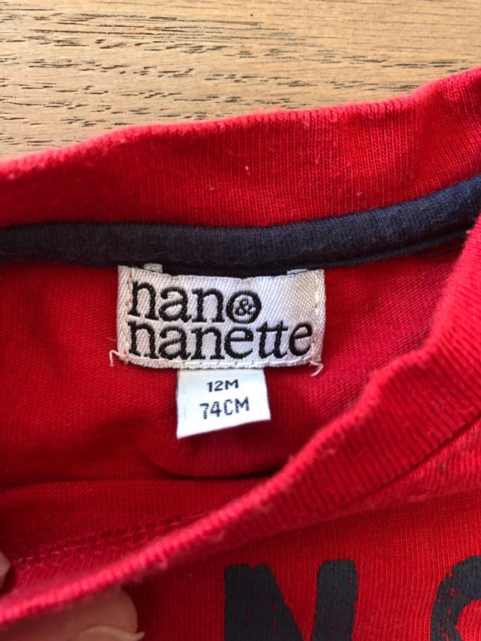T-shirt rouge manches longues 12 mois - photo numéro 2