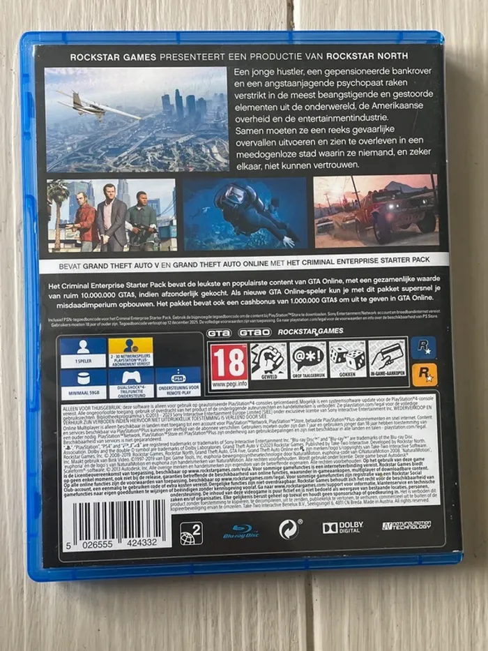 Jeu PlayStation 4 Grand Theft Auto V Premium Édition Gta 5 Import Pays Bas. - photo numéro 2