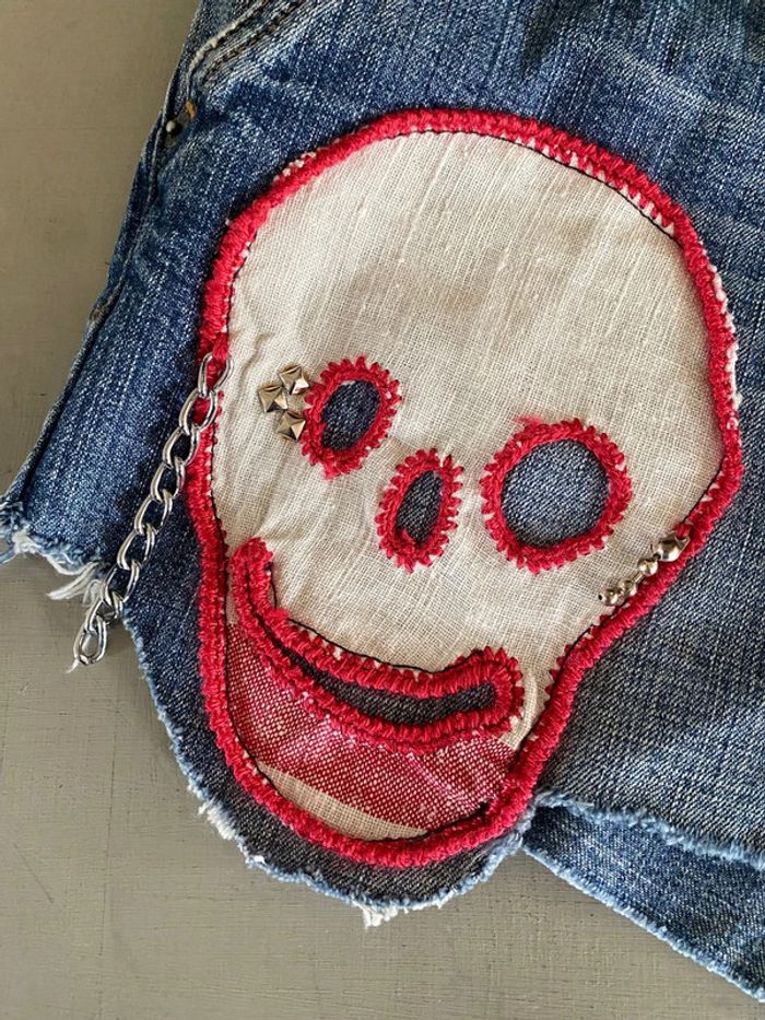 Short en jeans Ober bleu taille 40 - photo numéro 4