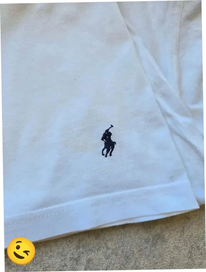 T-shirt Ralph Lauren XL coupe col rond blanc Homme Men tee116 - photo numéro 2