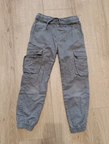 Pantalon cargo gris clair