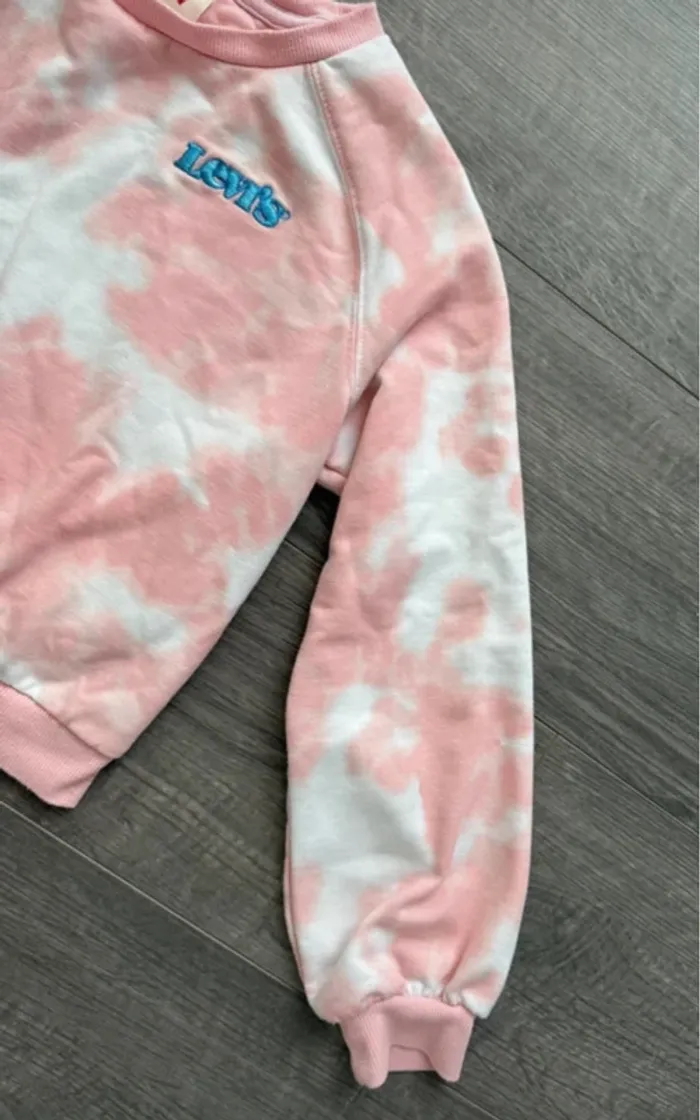 Sweat rose et blanc Levi's fille 10 ans - photo numéro 5