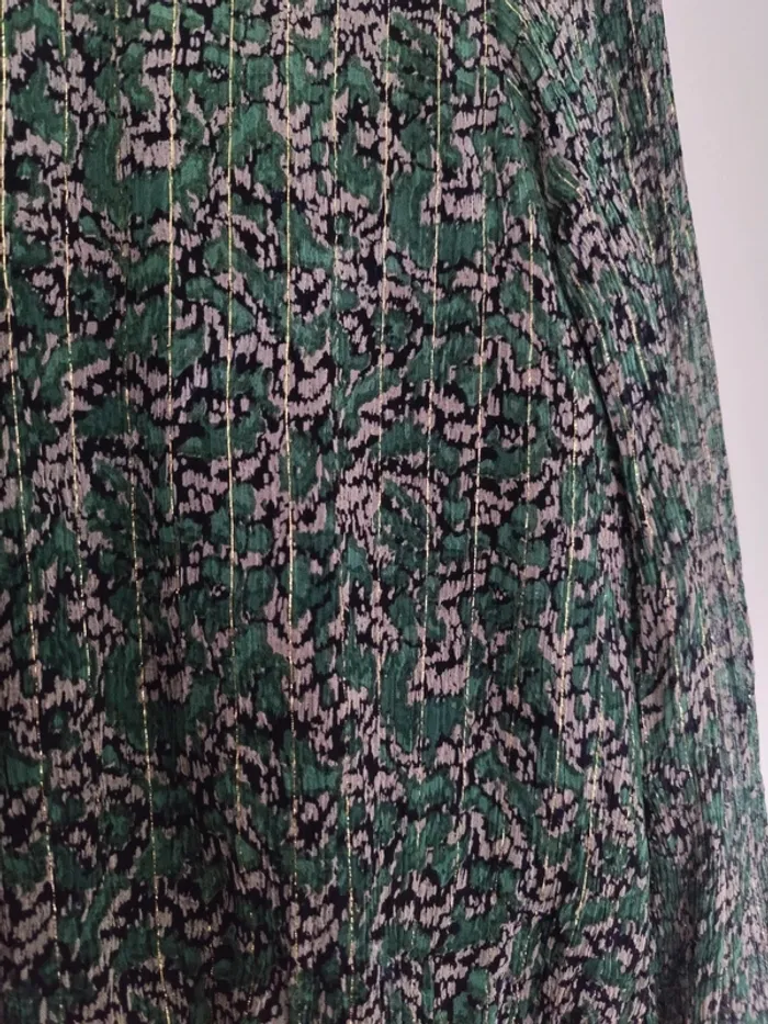 Blouse imprimée python verte lurex kookai 34 - photo numéro 6