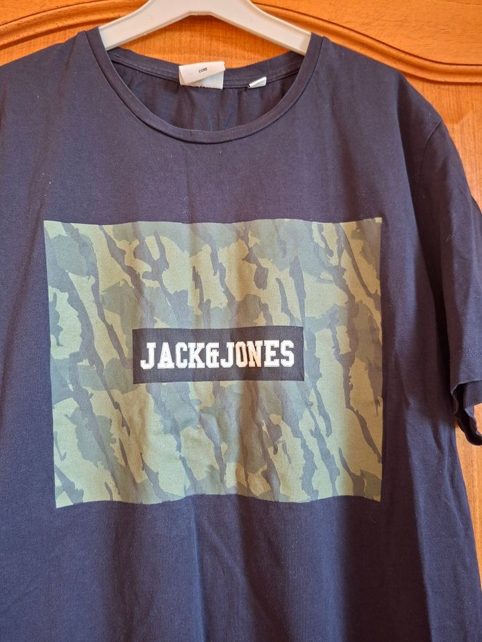 Tee-shirt manches courtes bleu marine taille L Jack & Jones - photo numéro 5