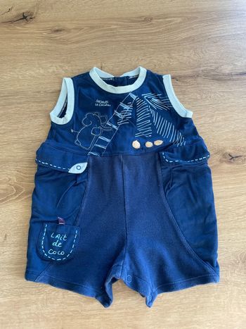 Combishort bleu, Marèse taille 6 mois