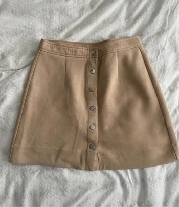 Jupe en daim beige/marron New Look