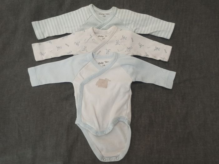Lot de 3 bodies 1 mois manches longues