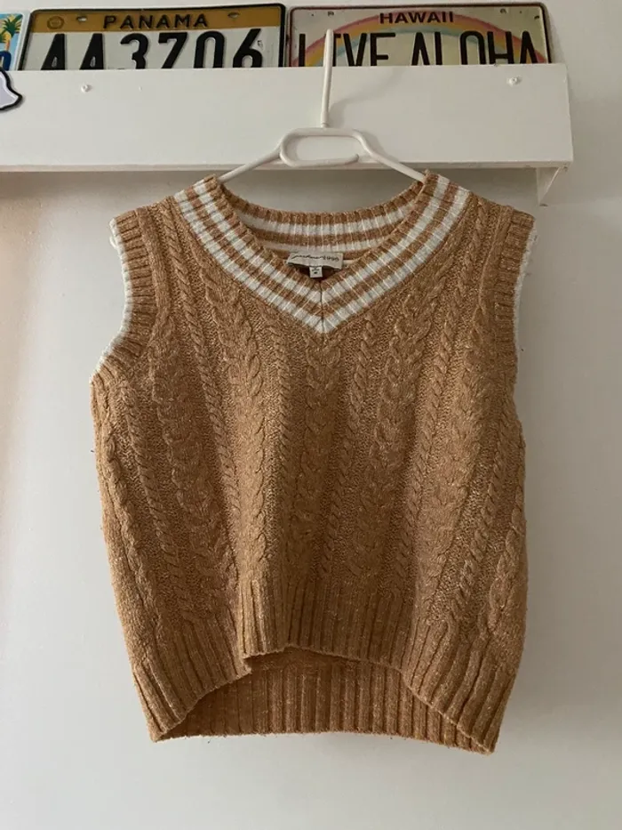 Pull sans manches beige - Freshman 1996 - photo numéro 3
