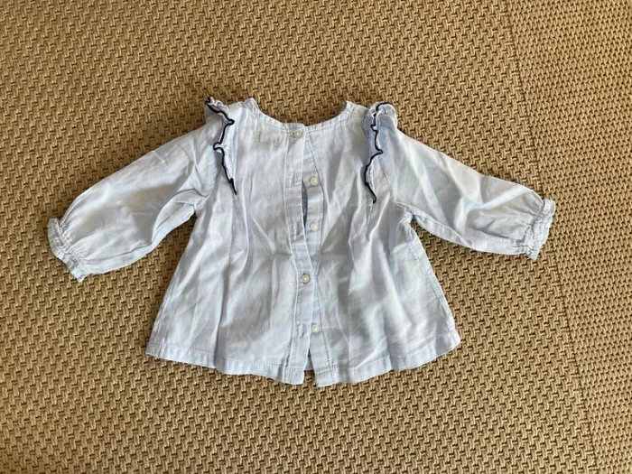 Blouse bleu ciel 9 mois - photo numéro 4