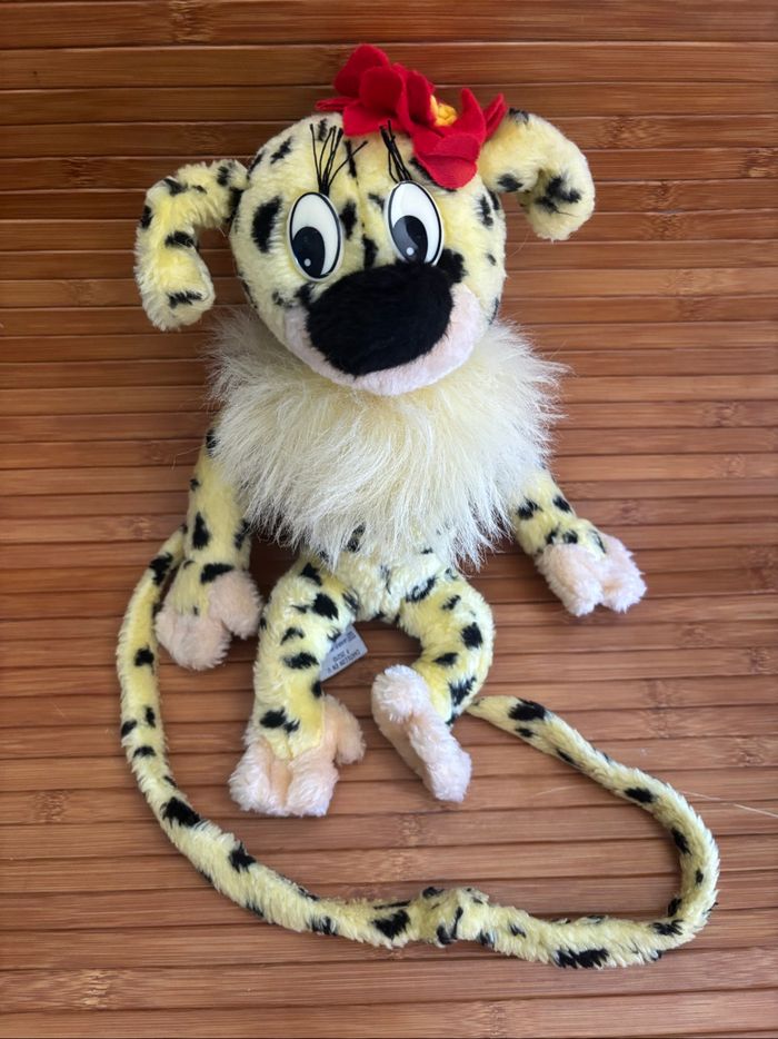 Vintage peluche madame marsupilami fleur rouge ajena marsu 1997 - photo numéro 2
