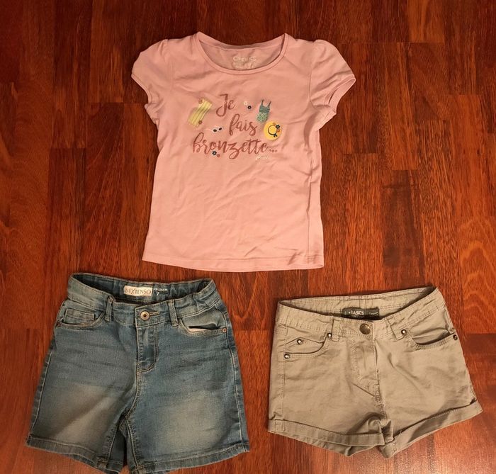 2 short avec son haut été en 7 ans fille