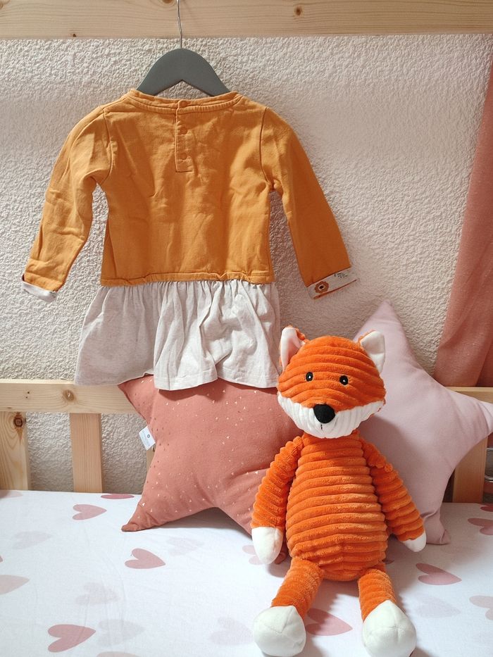 Robe molletonnée - Theme Renard - Automne - 12 mois - Très bon état - P'tit bisou - photo numéro 3
