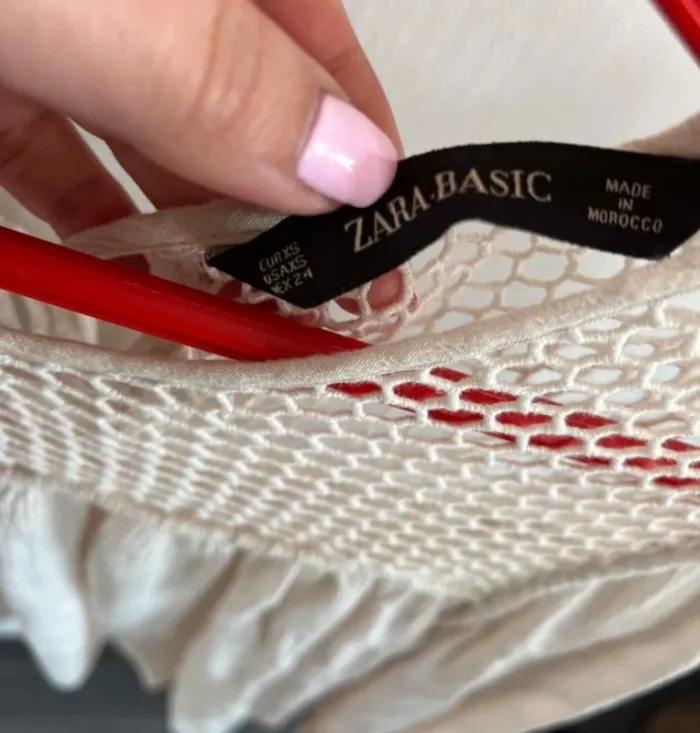 Blouse beige Zara bohème sexy - photo numéro 3