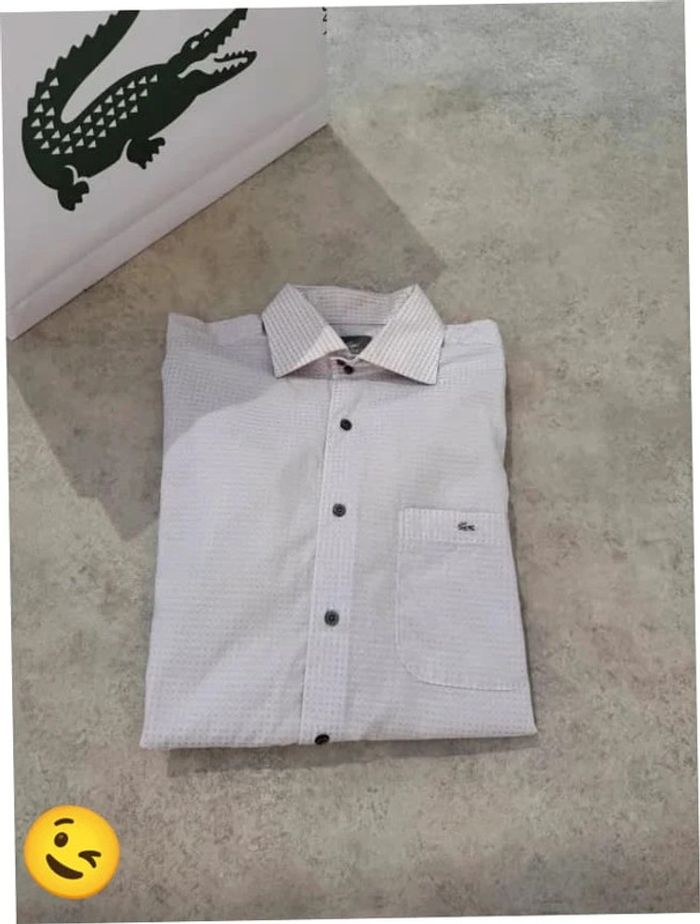 Chemise Lacoste manche longue Taille L blanc Homme Men CHE77