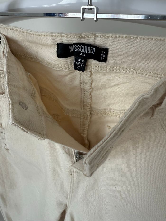 Jeans Missguided Tall – Taille haute skinny – Beige - photo numéro 3