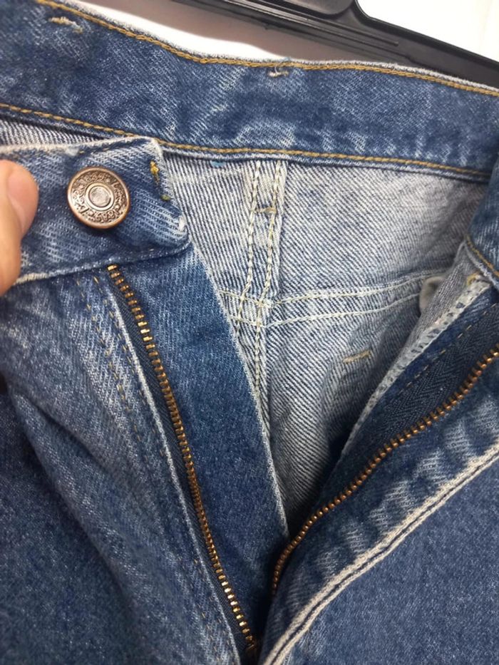 Jeans taille haute Lee vintage imprimé playboy bleu foncé en coton - photo numéro 5