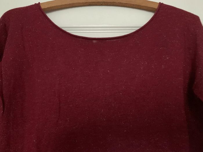 Pull Naf Naf T. M bordeaux lurex - photo numéro 3