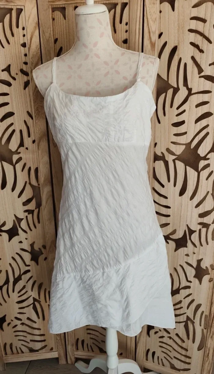 Robe asymétrique fine bretelles T 44 Coton du Monde