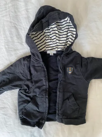 Sweat zippé bleu marine Vertbaudet 12 mois