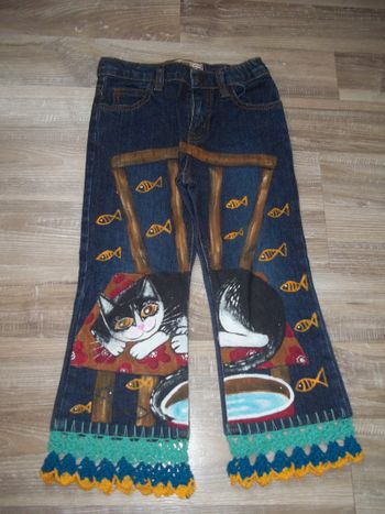 Jean flare peint chat Place (Pant3)