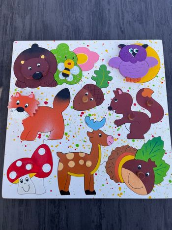 Puzzle éducatif en bois thème forêt l’atelier de terre rouge