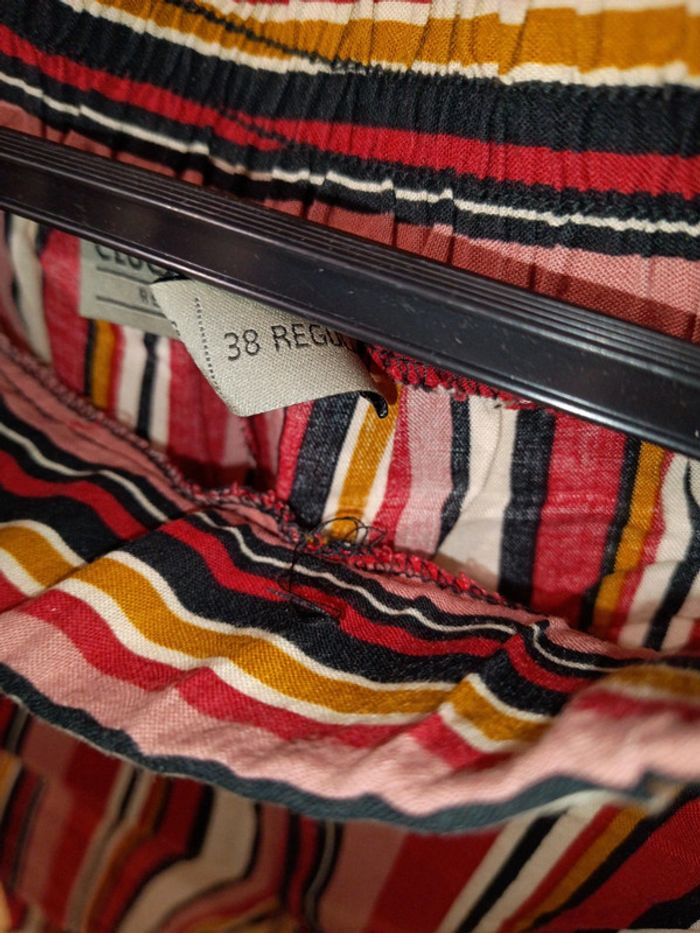 Pantalon clockhouse taille 38 regular coloris imprimé - photo numéro 2