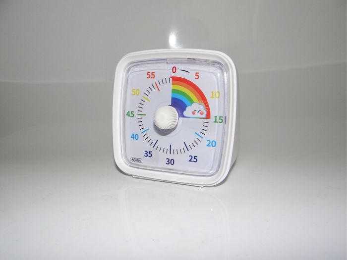 🕒Timer minuterie Visuelle silencieux enfant jeux arc en cie ⚪️ blanc  🌈 - photo numéro 5