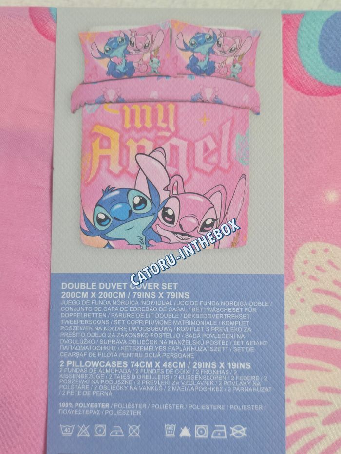 Parure de lit / Duvet Cover Set Disney Stitch & Angel 200x200cm - photo numéro 2