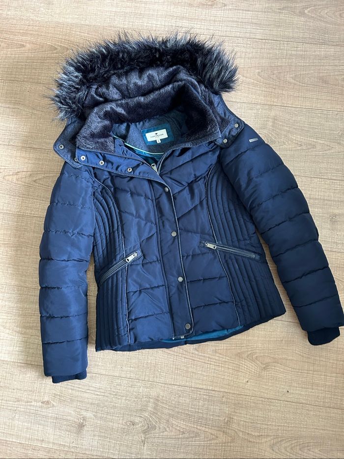 Doudoune bleue marine avec capuche Tom Tailor taille S TBE - photo numéro 7