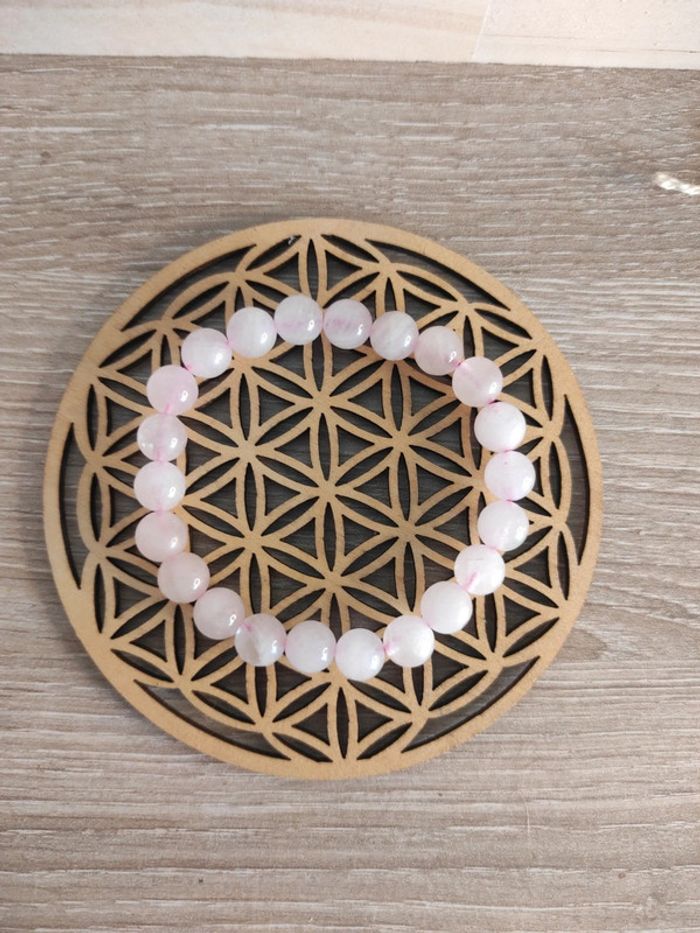 📿 Bracelet en quartz rose – Perles 8 mm (élastique) - photo numéro 2