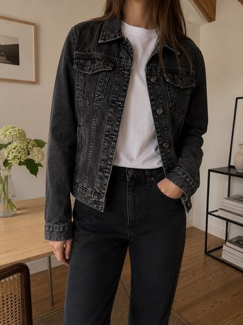 Veste en jeans noir