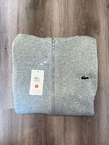 Zip Lacoste à capuche gris 