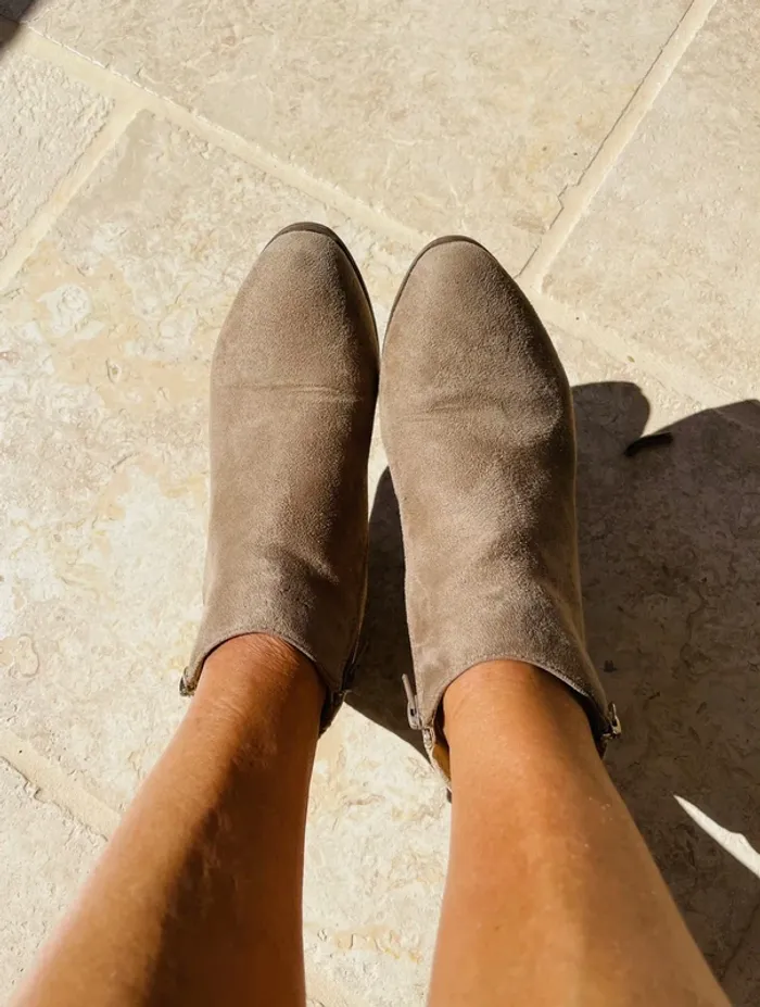 Bottines Daim beige - photo numéro 3