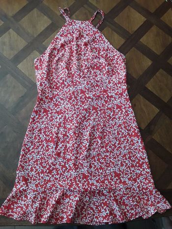 Robe été rouge blanc S ZARA TBE