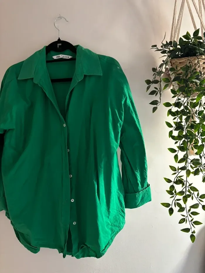 Chemise verte Zara - photo numéro 2
