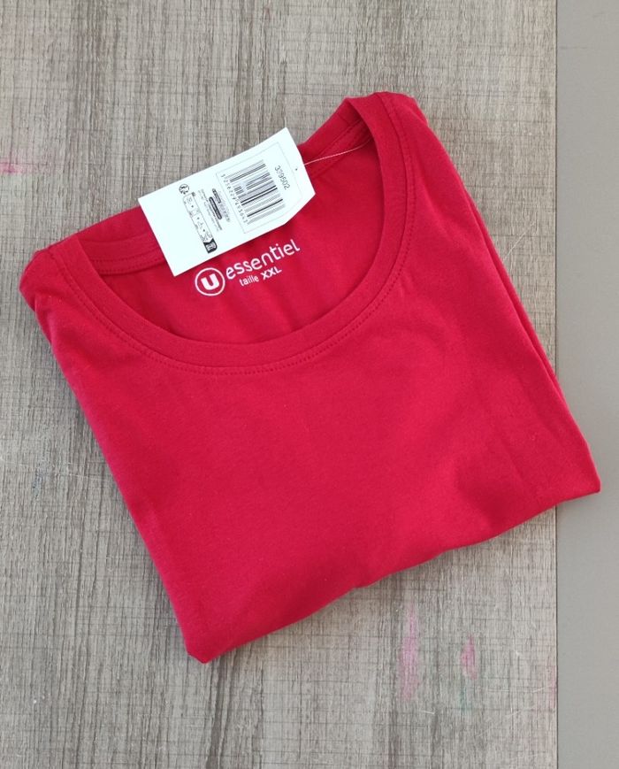 T-shirt manches courtes pour homme marque U Essentiel taille XXL|2XL couleur rouge - photo numéro 7