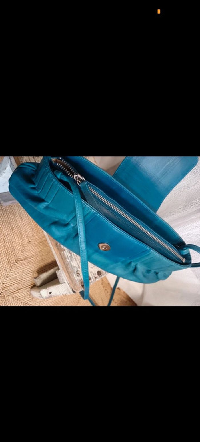 Le tanneur | Sac à main rare bleu canard - photo numéro 10