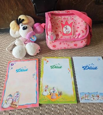 Diddl peluche sac et feuille