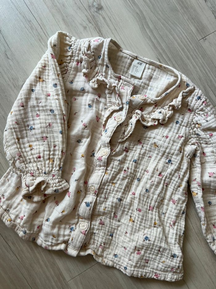 Blouse bebe fille à motif fleurs