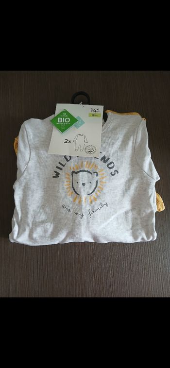 Lot de 2 pyjamas garçon en coton 18 mois