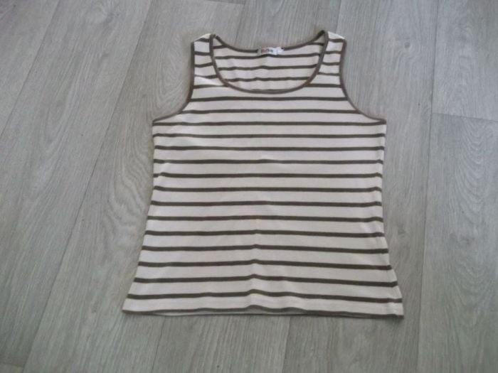 Top BURTON rayé beige marron taille M TBE