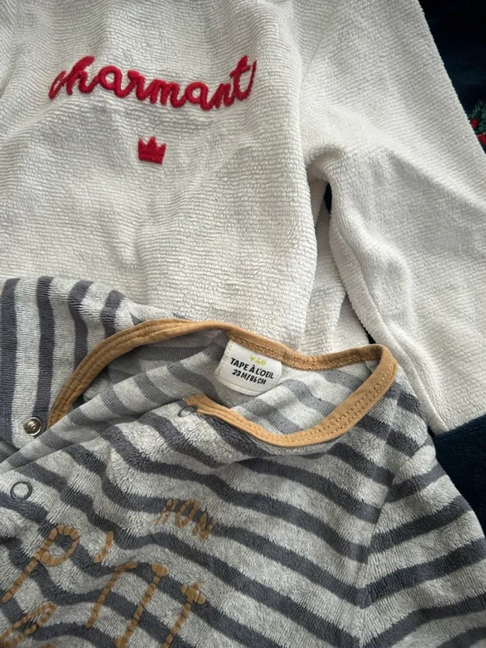 Lot 5 pyjamas velours bébé 24 mois - photo numéro 2