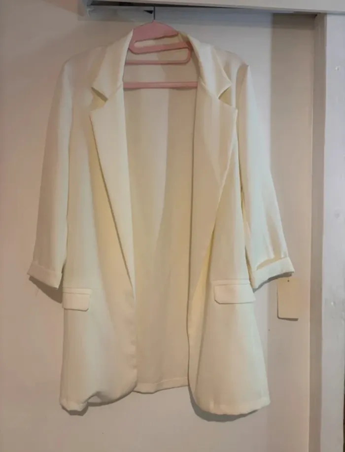 Veste blazer blanche Mybel 🇮🇹 taille unique – neuve - photo numéro 6