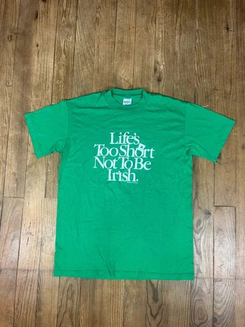 T-shirt vintage 90’s Made in USA imprimé graphique Irish L single/double stitch