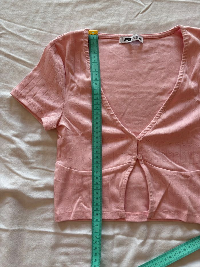 Top court décolleté rose pâle - photo numéro 4