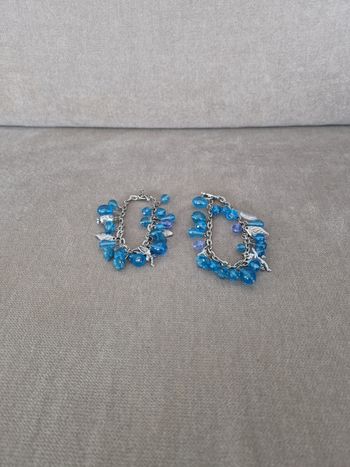 Lot bracelets argenté et bleu
