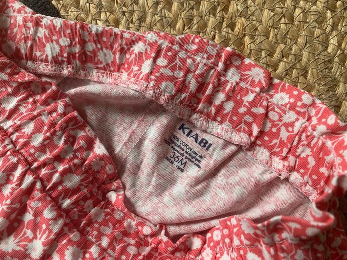 Ensemble t-shirt short coton fleurs blanc rose Kiabi 36 mois 3 ans - photo numéro 7