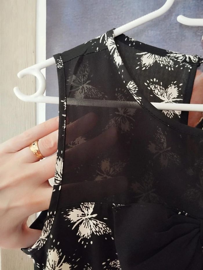🖤Robe Légère Décolleté Voile & Noeud Atmosphère T34/36🖤 - photo numéro 16