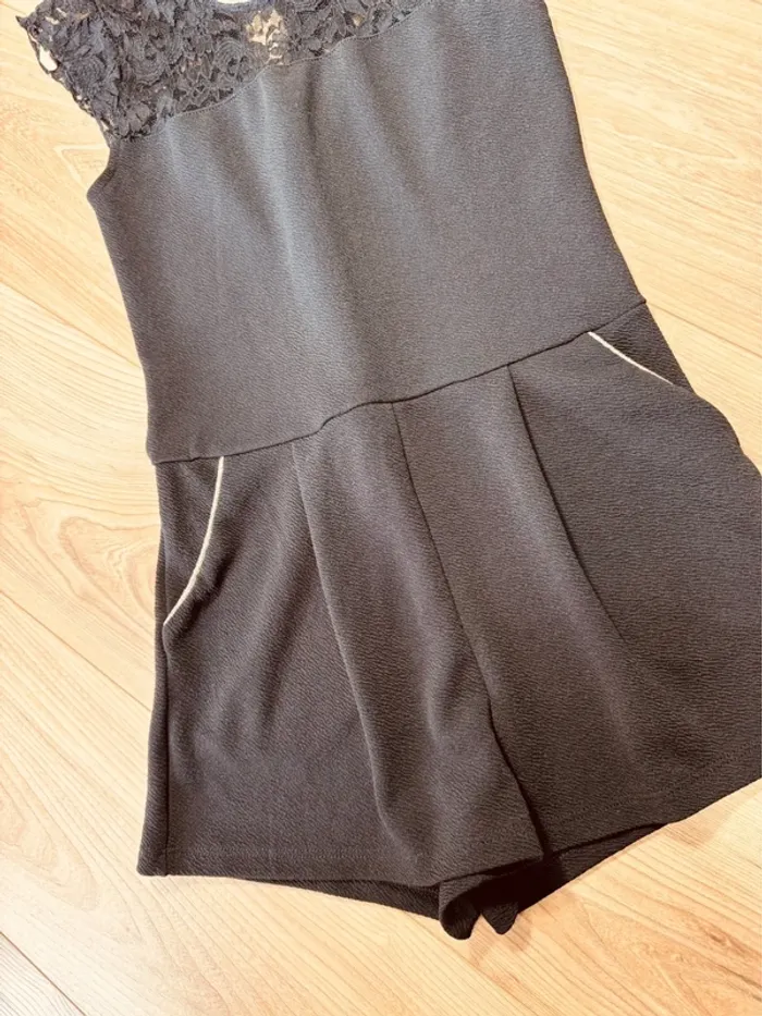 Taille 14 ans Combishort fille FPC noir et doré * dentelle * 🌺 - photo numéro 5